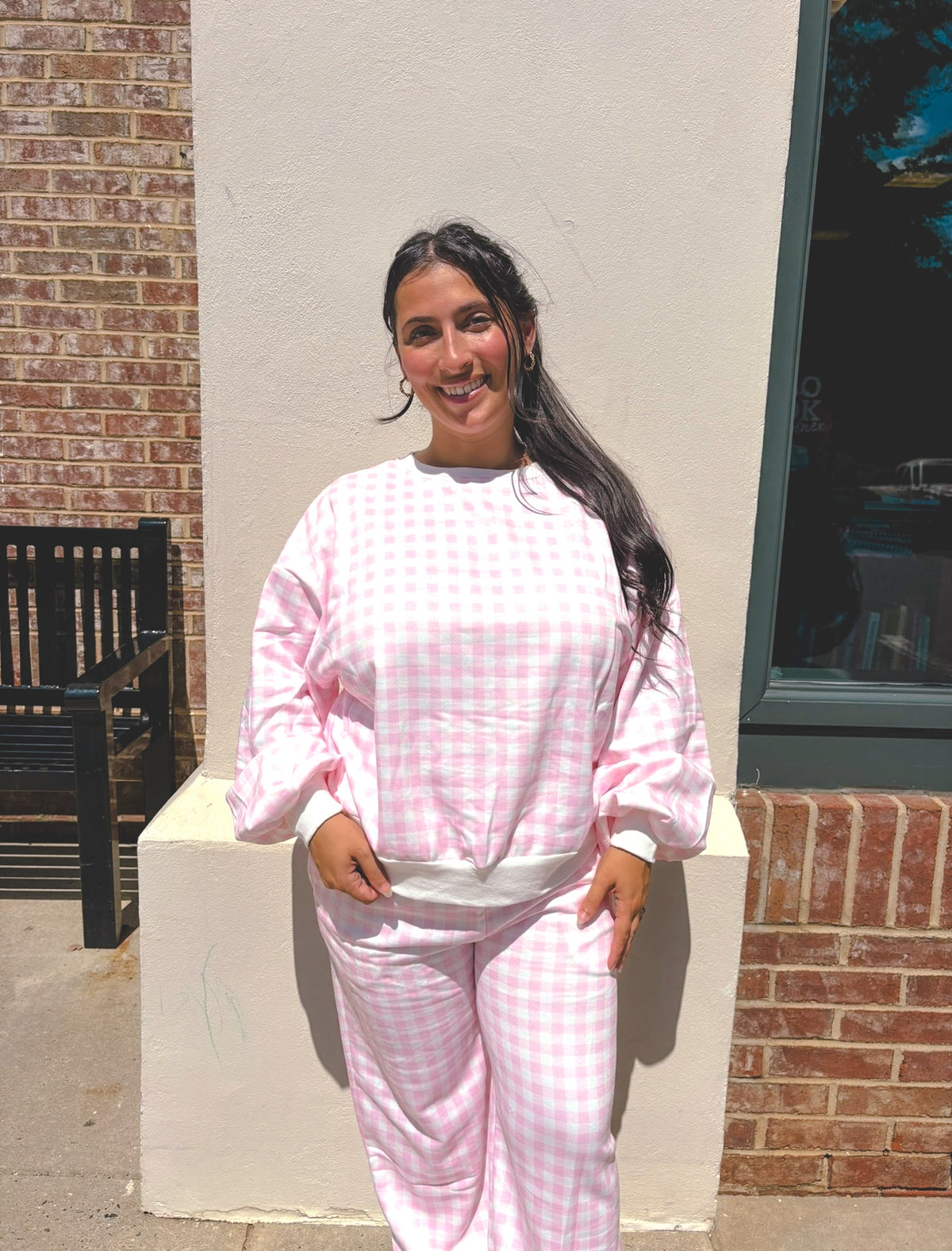 Pink Gingham Lounge Set