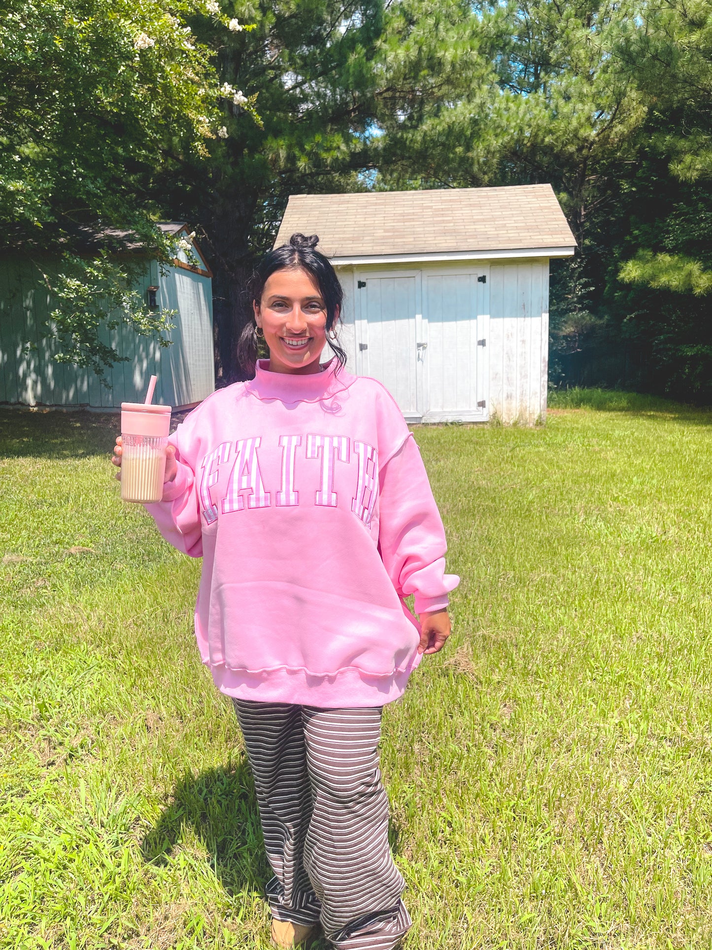 FAITH Pink Mockneck