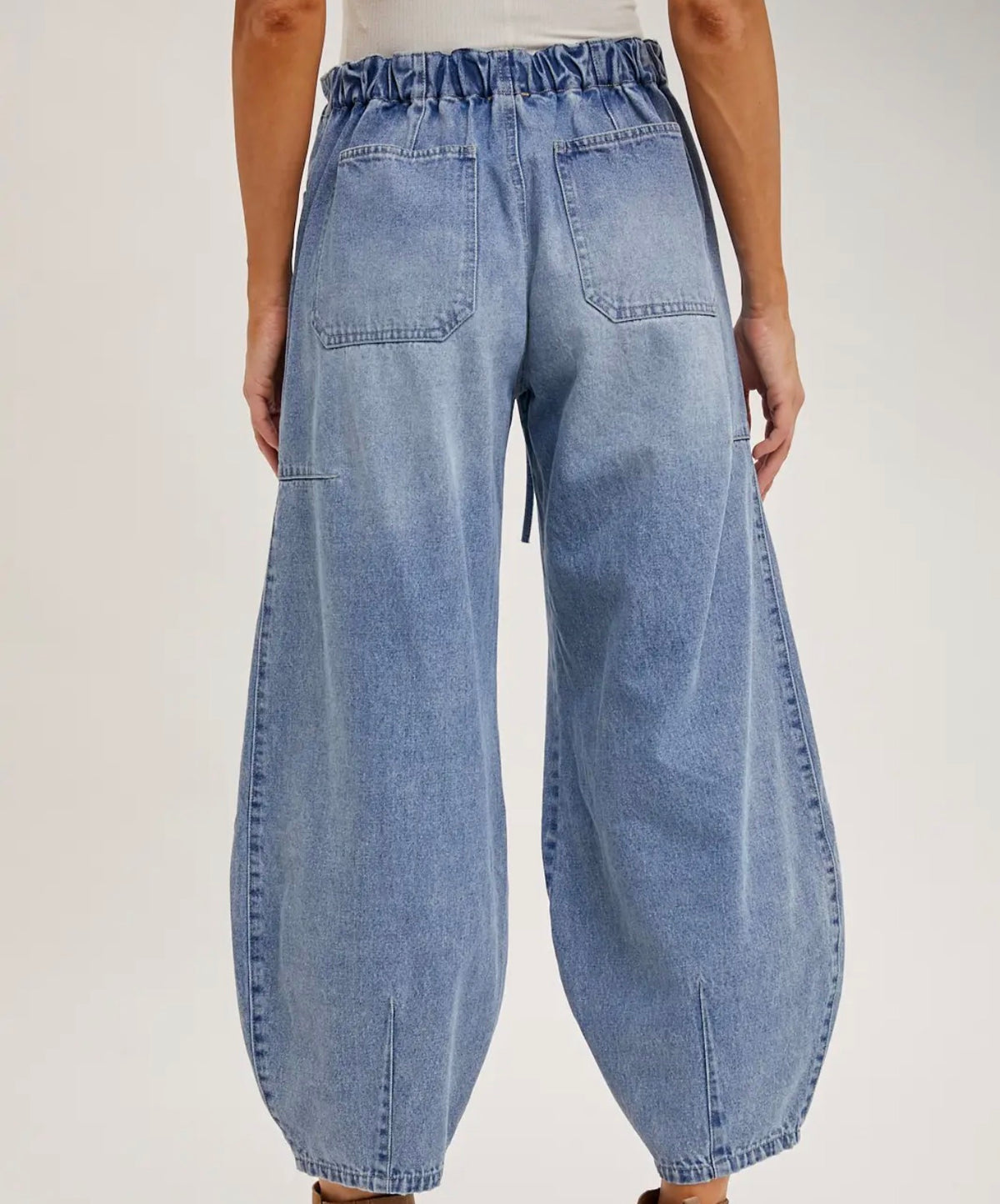 Drawstring Barrel Jeans