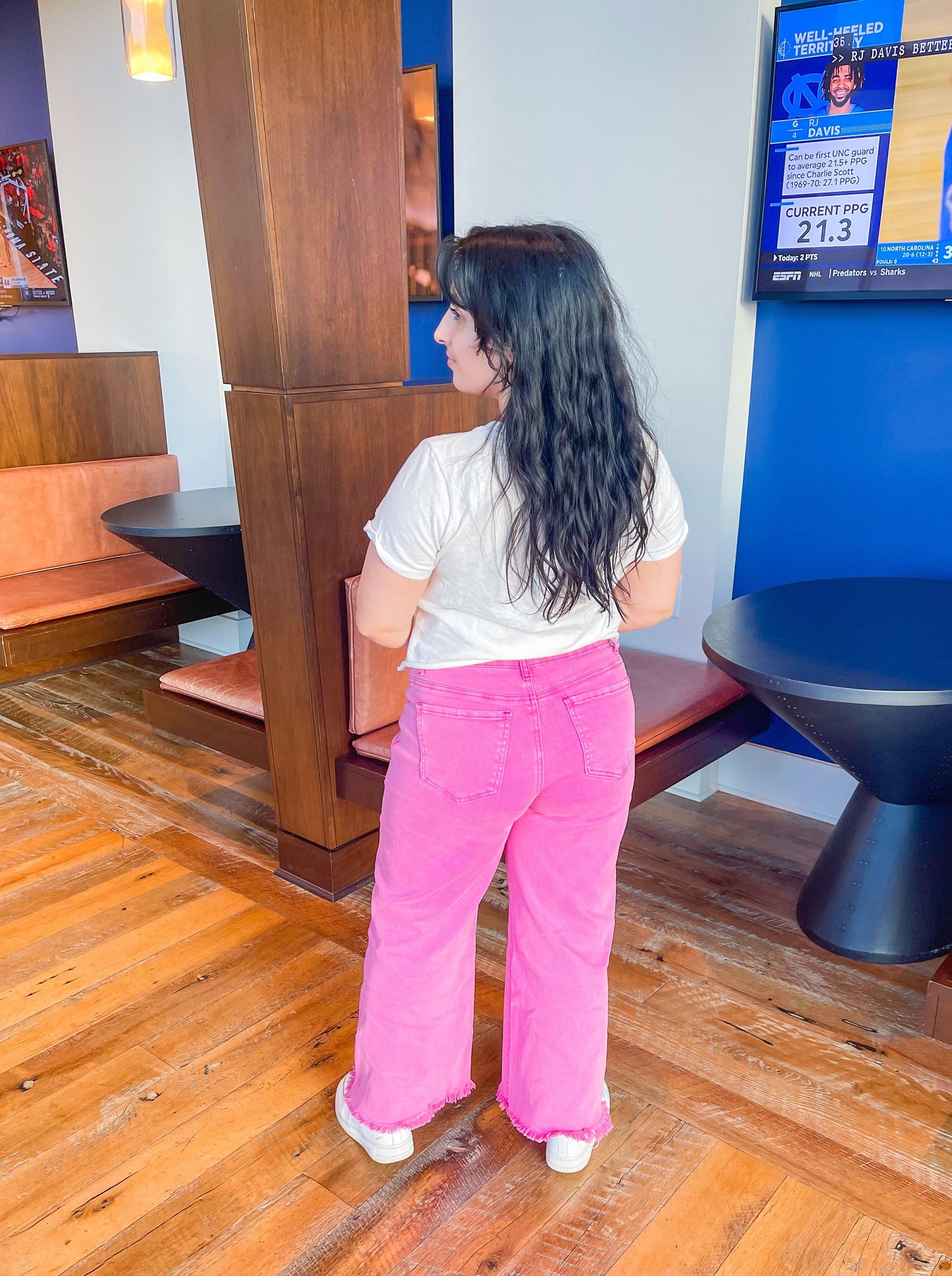 Grace Hot Pink High Rise Wide Leg Cropped Jeans
