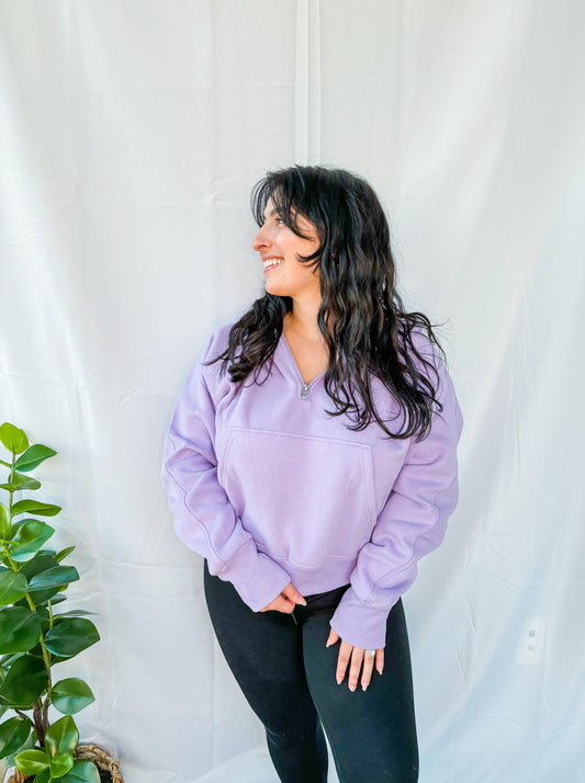 Joyful Lilac Quarter Zip Pullover